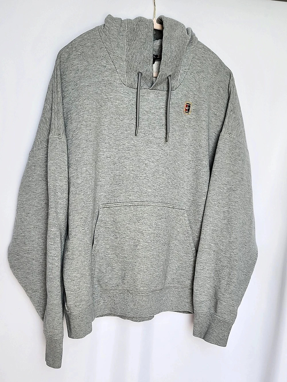 NikeCourt Heritage Fleece Tennis Hoodie Dark Grey Heather Size XL